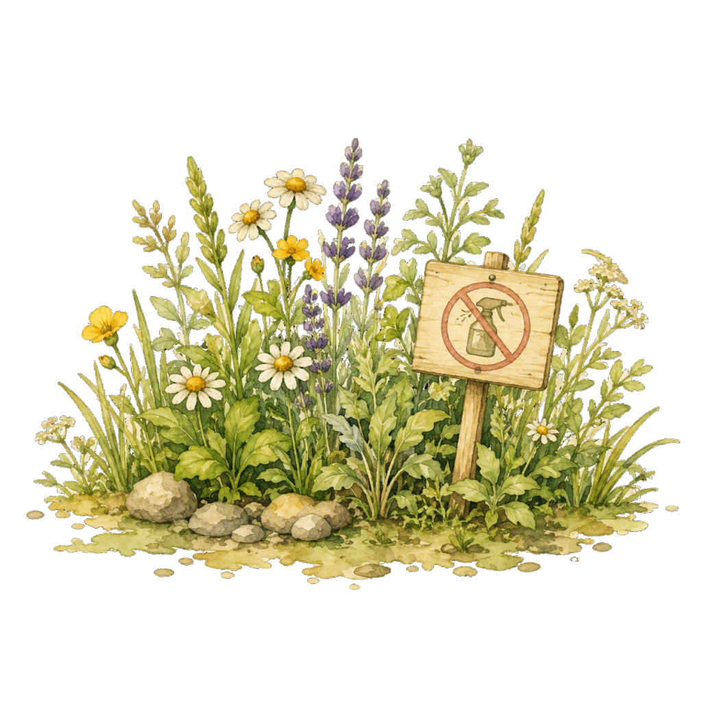 Blühende Wiesenpflanzen und Kräuter