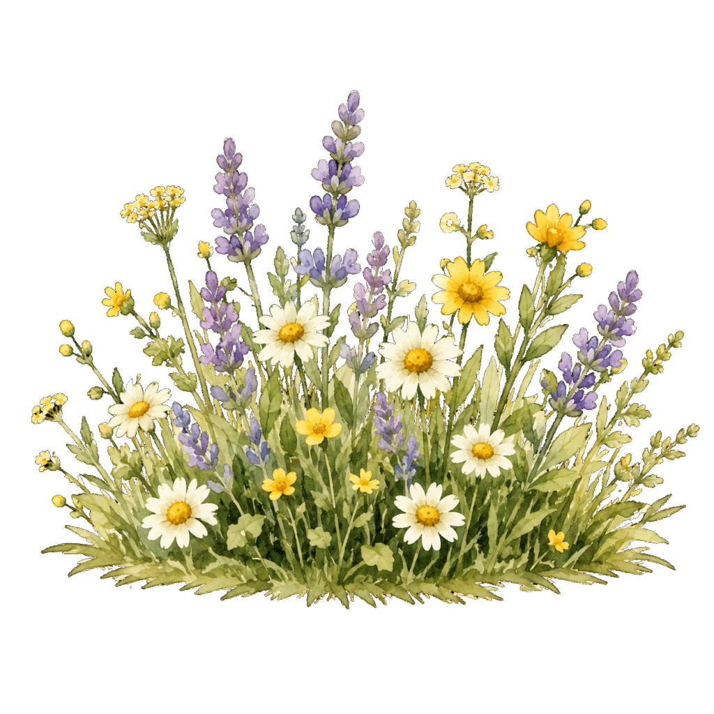 Margeriten, Lavendel und weitere Wildblumen
