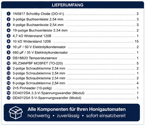 Elektronikbauteilsatz für den Honigautomaten "Bienenwabe" – Bild 2